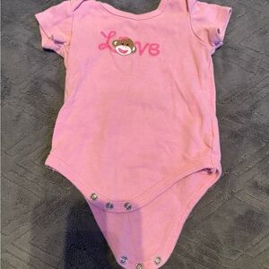 Pink Love Bear Kids One Piece